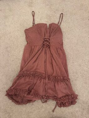 mi ami Dusty Rose Spaghetti Strap Mini Dress